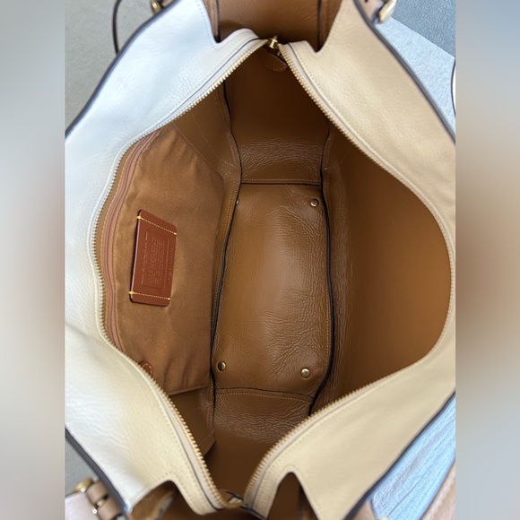 COACH Alana Color Block Pebble Leather Tote Bag - Picture 14 of 16